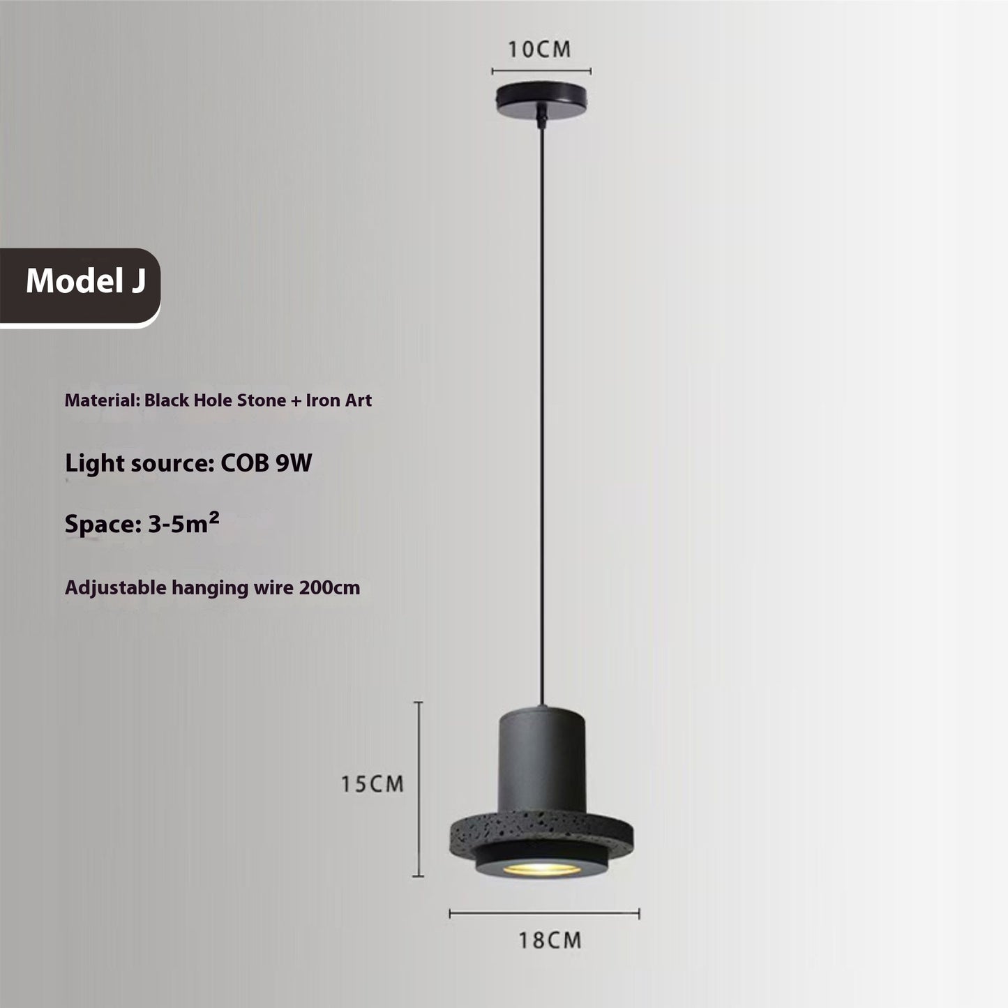 Black Cave Stone Restaurant Aisle Bedside Creative Terrazzo Chandelier - globaltradeleader