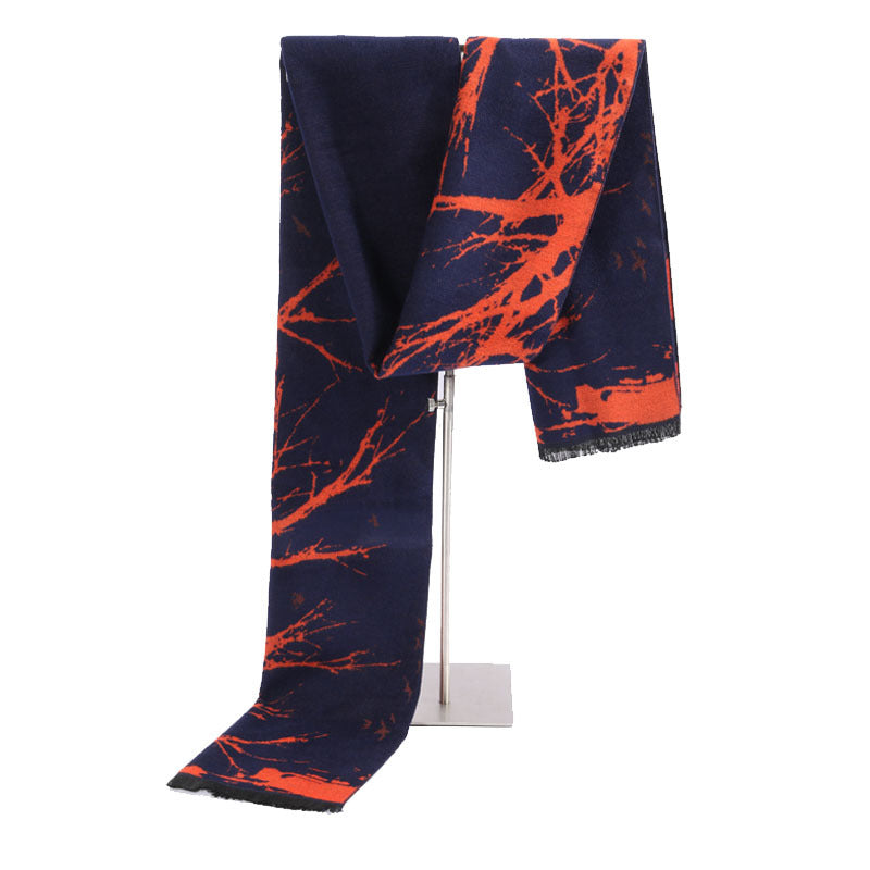 Fortune Tree Men's Brushed Scarf Autumn And Winter New All-match Scarf