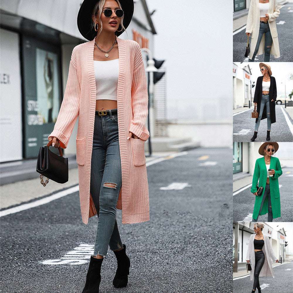 New Women's Solid Color Knitwear Women's Coat Sweater - globaltradeleader