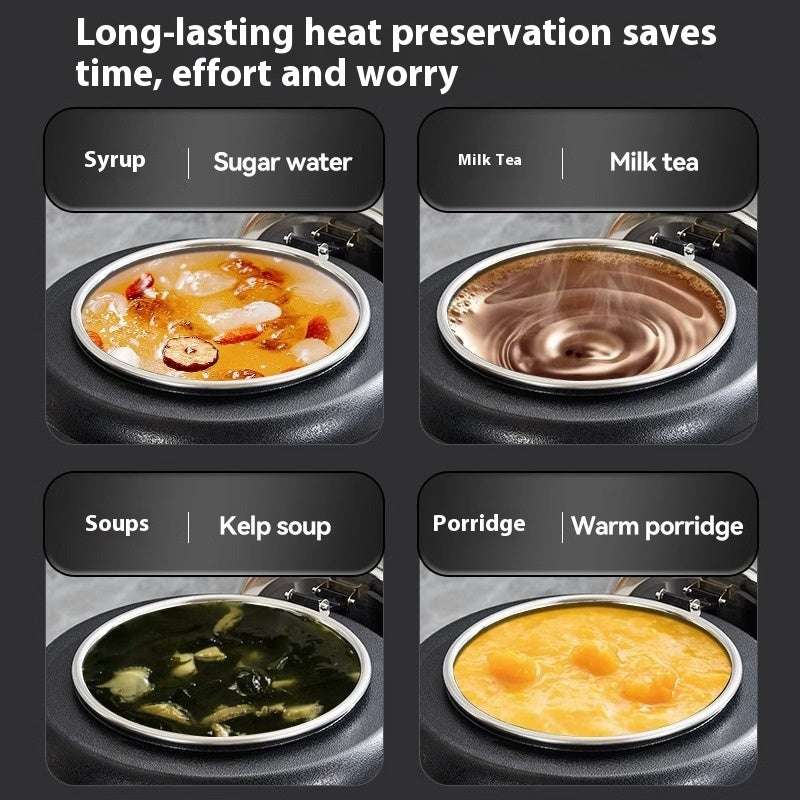 Stainless Steel Insulation Pot Porridge Bucket Hotel Soup Pot Electric Heating Soup Pot - globaltradeleader