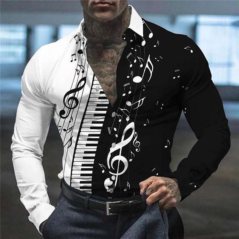 Men's Fashionable Versatile Printed Casual Shirt - globaltradeleader