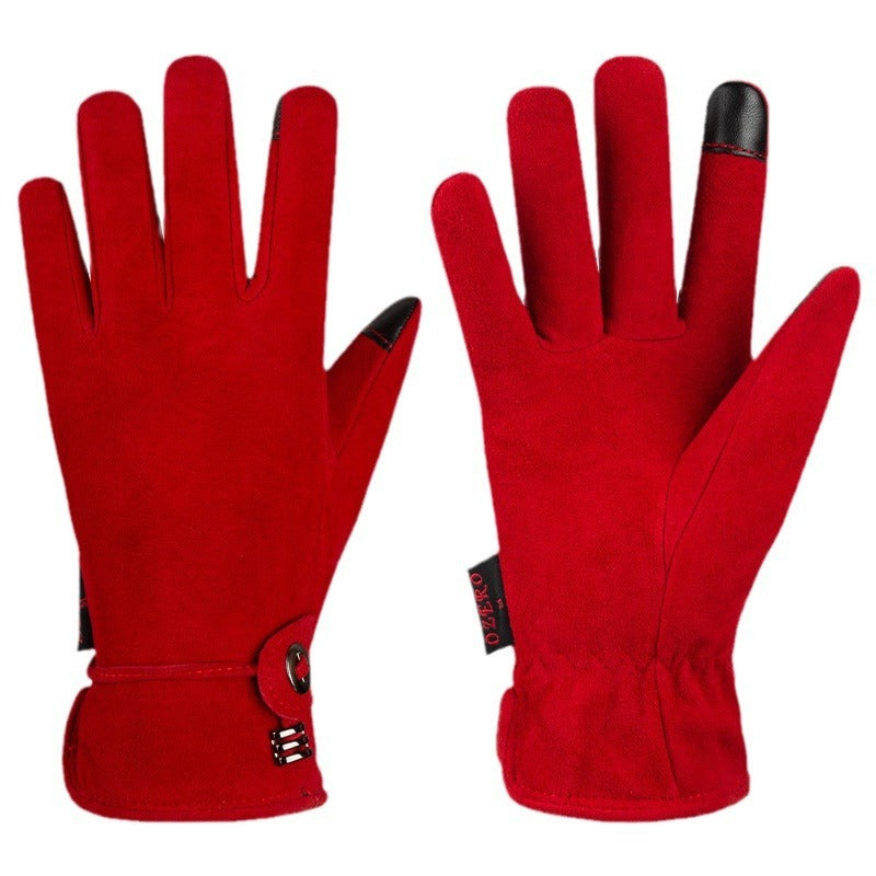 Genuine Leather Gloves Autumn-winter Warm And Thickening Non-slip Touch Screen Fashion - globaltradeleader