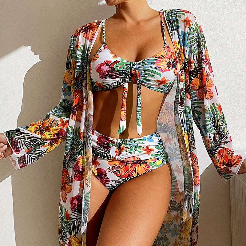 Women's Long Blouse Split Bikini Plus Size Suit - globaltradeleader