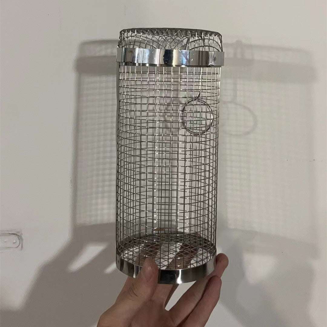 Rolling Grilling Basket Metal BBQ Barbecue Basket Net Portable Outdoor Camping Barbecue Rack Kitchen Gadgets - globaltradeleader