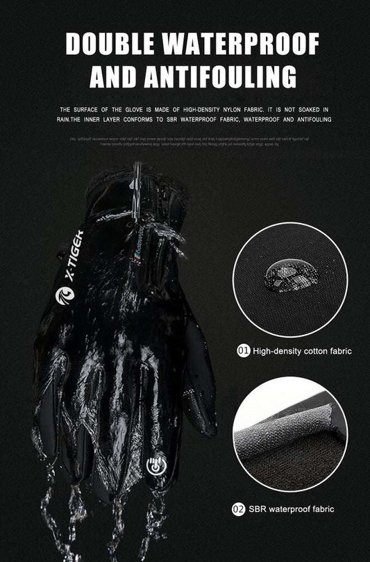 X-TIGER Winter Touch Screen Gloves Full Finger Zipper Touch Screen Men And Women Windproof Warm Cycling Sports Fleece Mountaineering - globaltradeleader