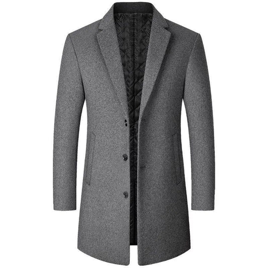 Autumn And Winter Woolen Trench Coat Men - globaltradeleader