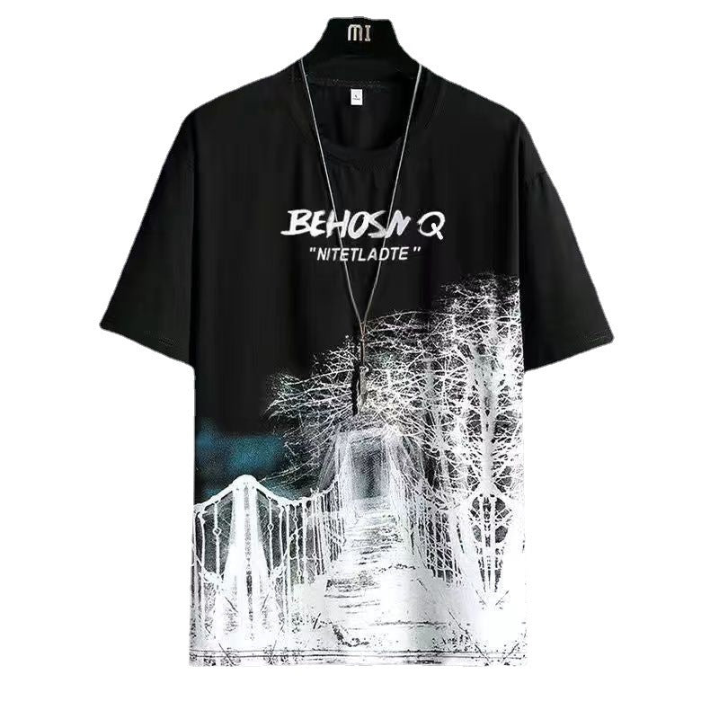 Men's Summer Half Sleeve Top Clothes Loose Men's Clothing T-shirt - globaltradeleader