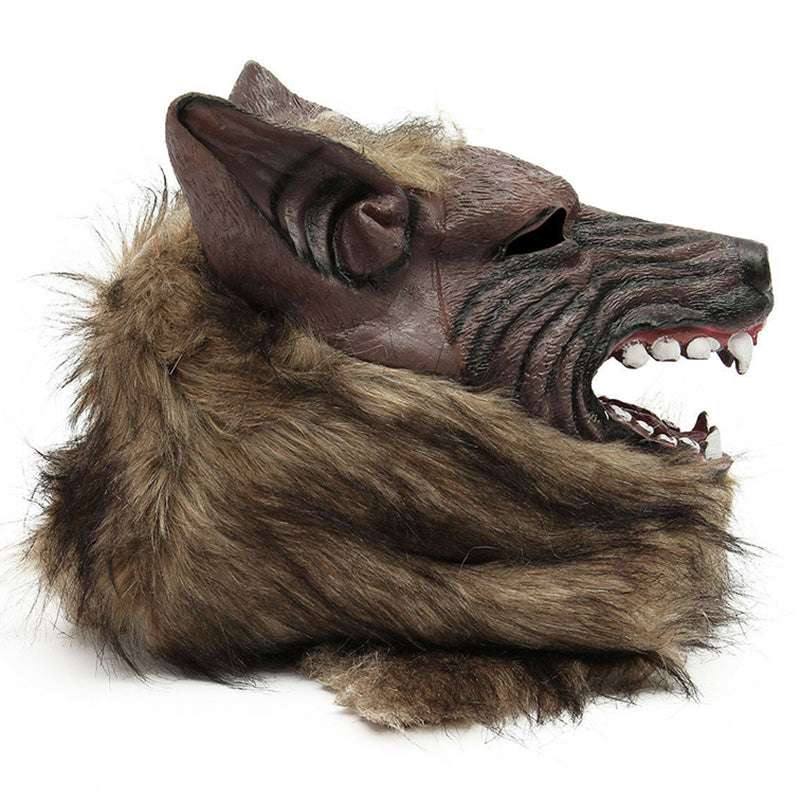 Halloween Masquerade Bar Decoration Cool Shape Vinyl Wolf Head Mask Hood