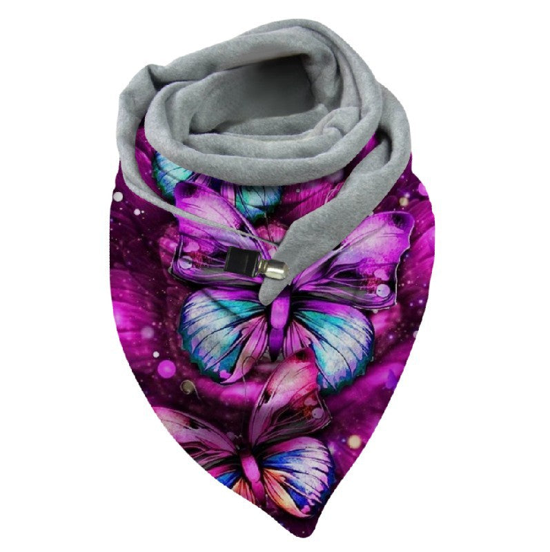 Versatile Thickened Simple Warm Shawl Fashionable Printed Scarf