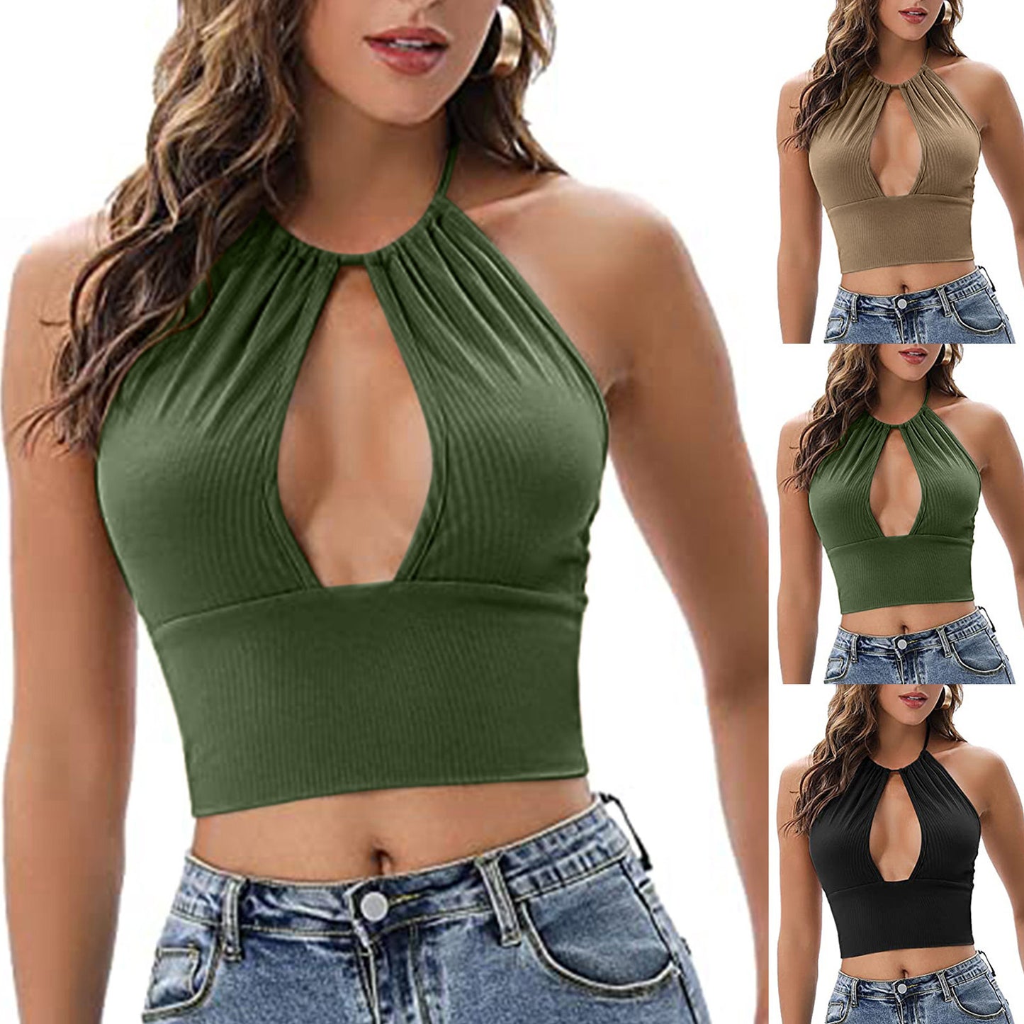 Camisole Halter Vest Women Summer Sexy Hollow Tops - globaltradeleader