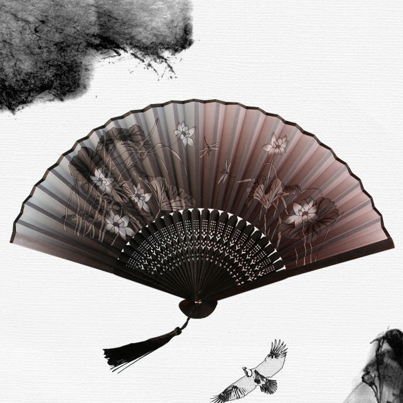 Folding Fan Bamboo Ancient Style Han Chinese Clothing Chinese Style Small Fan