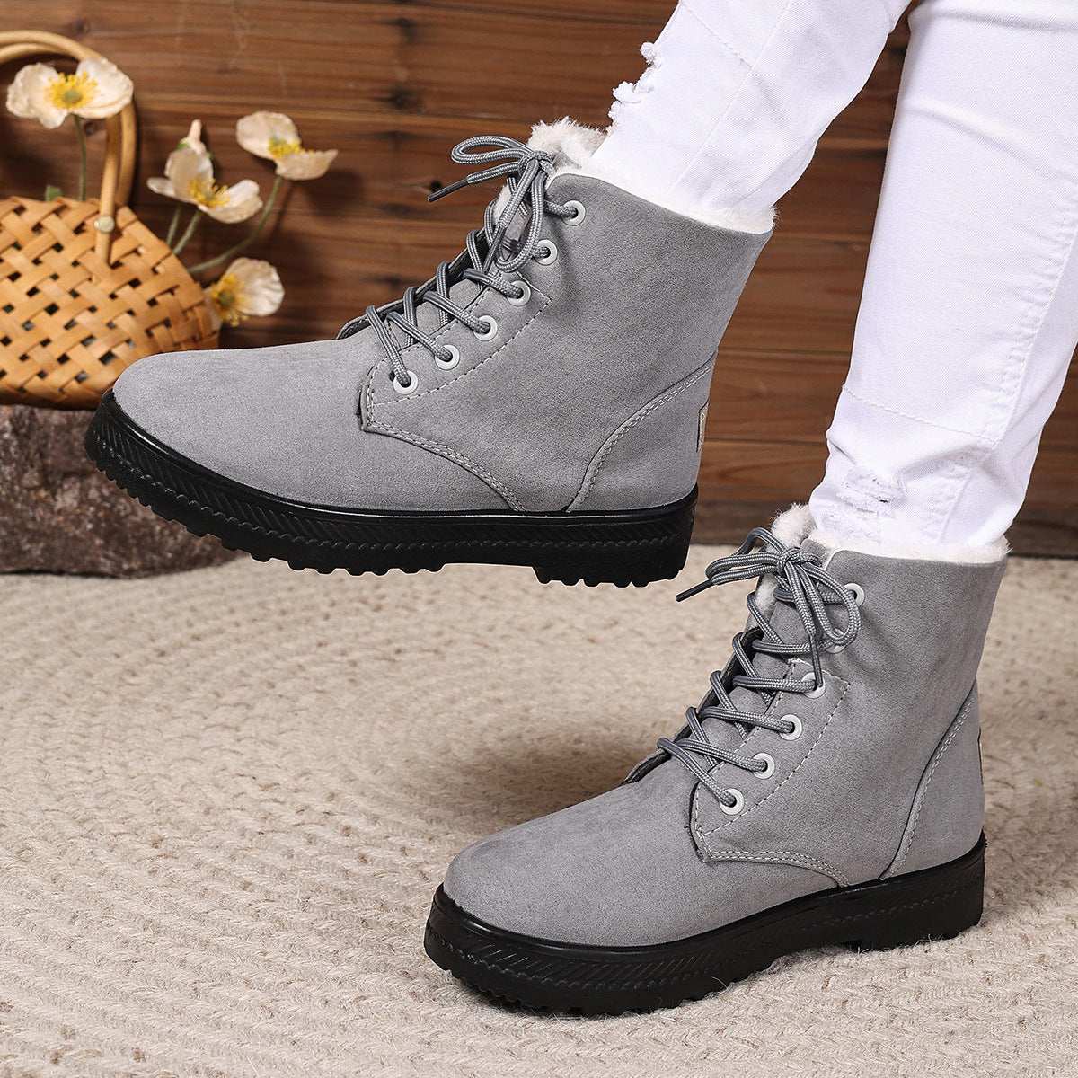 Women's Fashionable Waterproof High-top Cotton-padded Snow Boots - globaltradeleader