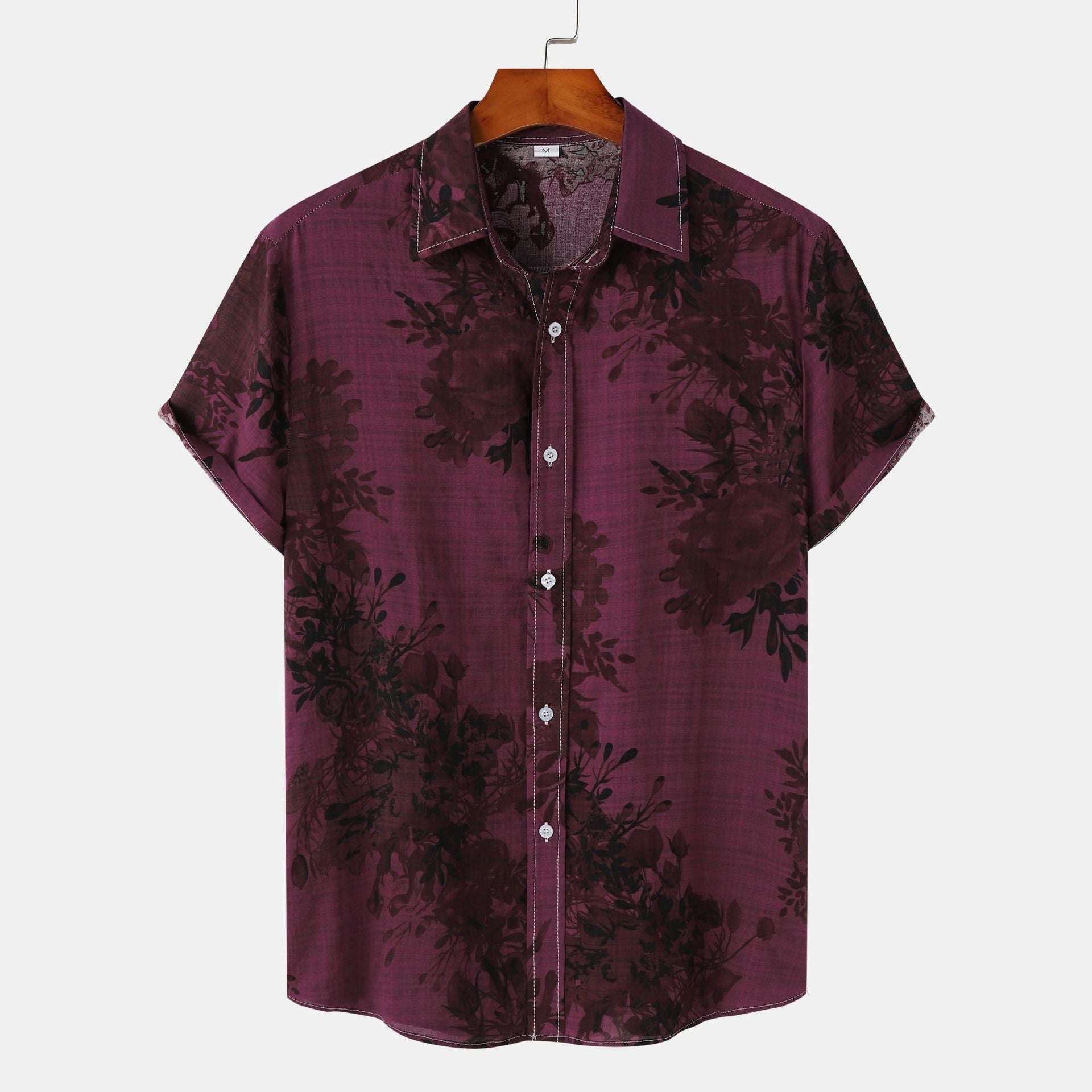 Floral Lapel Shirt For Men - globaltradeleader