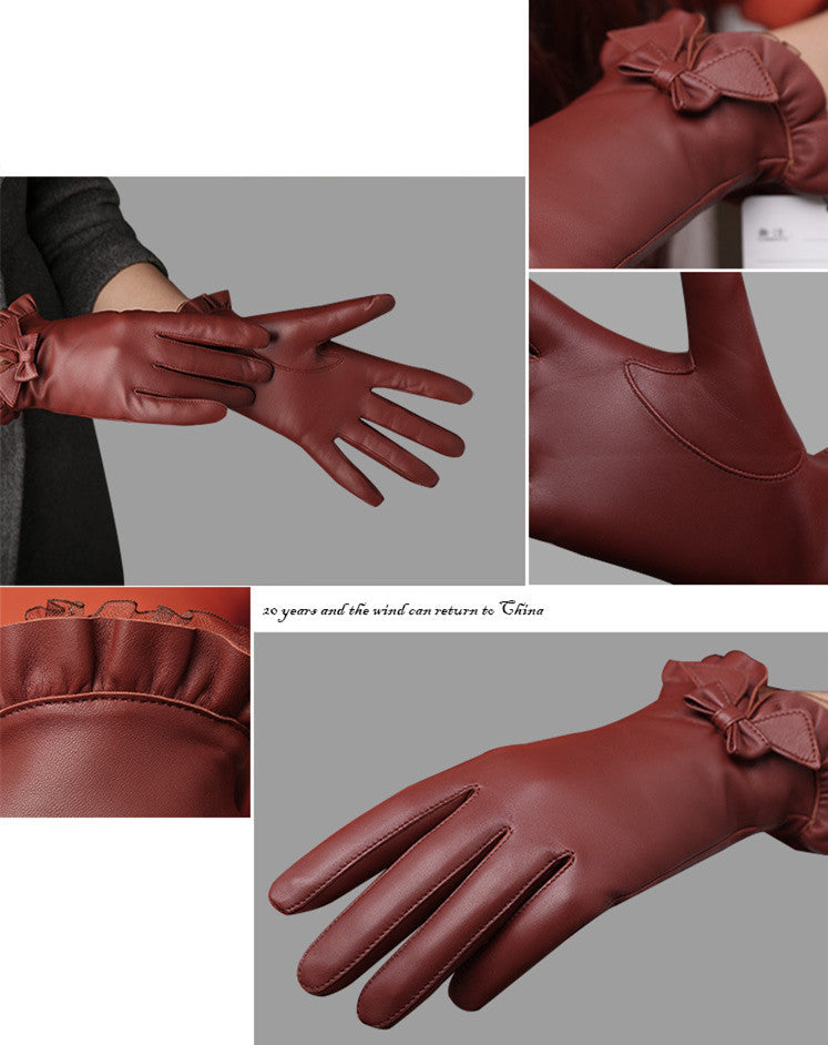 Women's Winter Warm Touch Screen Leather Gloves - globaltradeleader