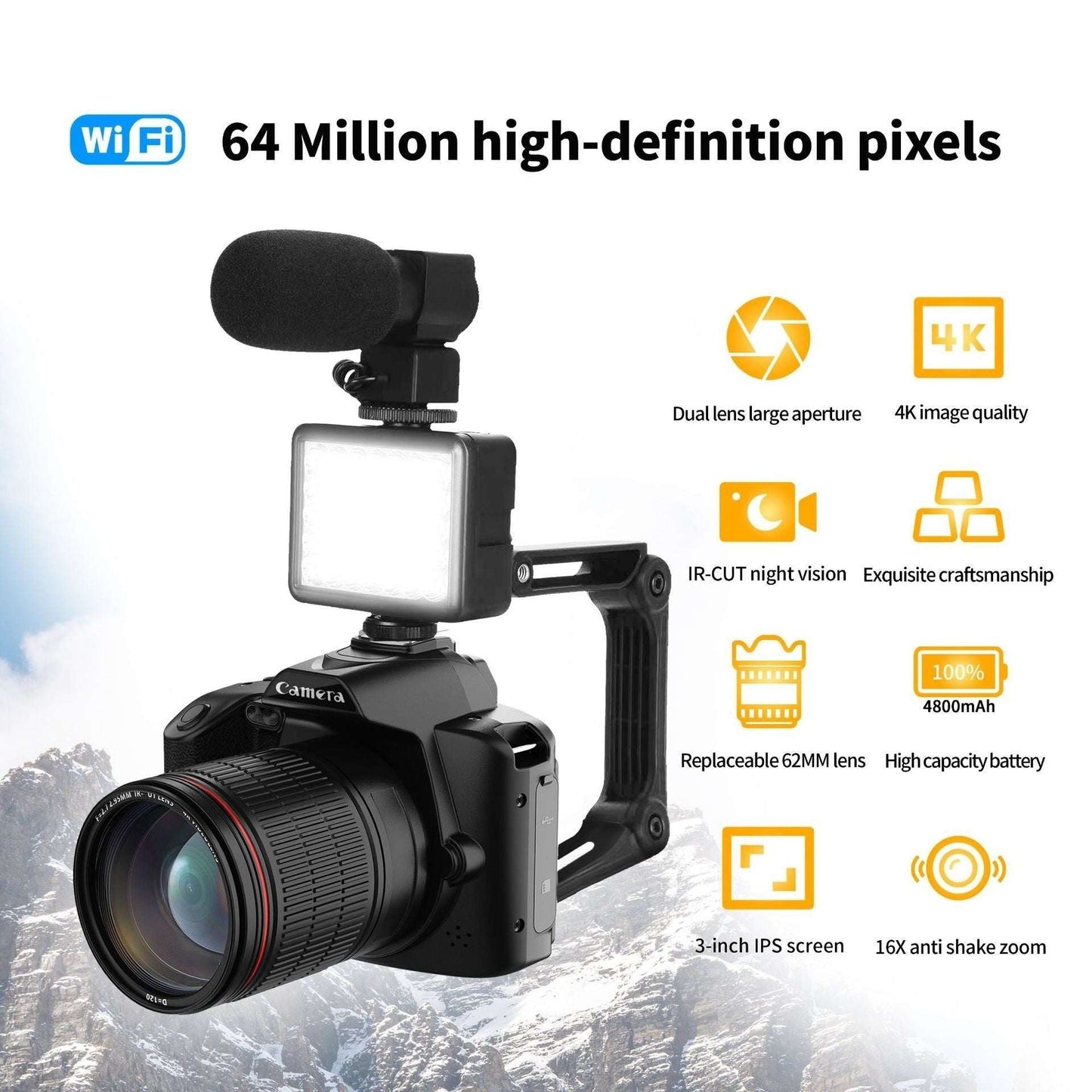 Million Pixels D5 HD Wifi Digital Camera 4K Night Vision - globaltradeleader