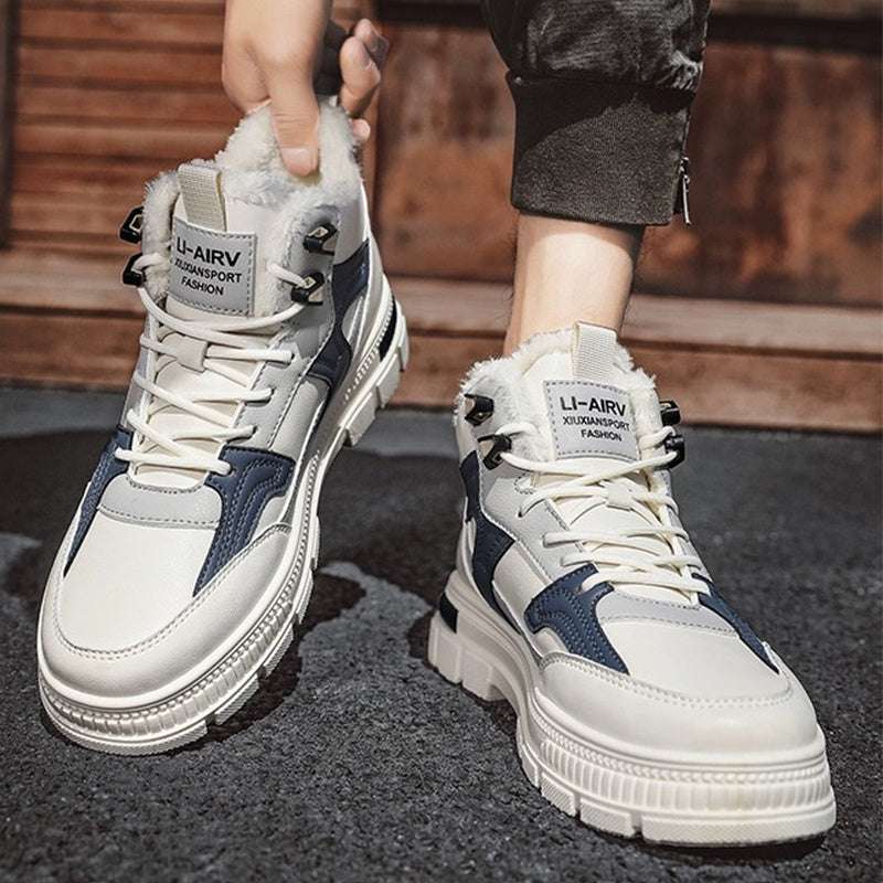 Winter Thickened Velvet Warm Ankle Boots Men Outdoor Subzero Anti-cold Anti-ski Snow Boots Outdoor Casual Walking Running Flat Shoes - globaltradeleader