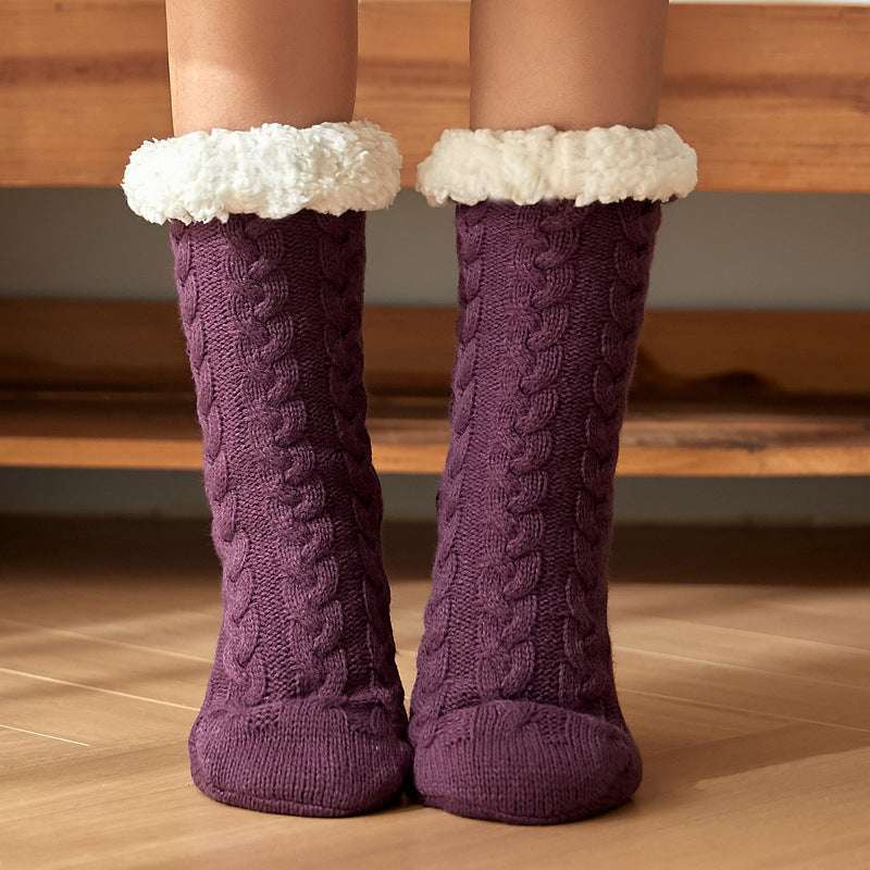 Winter Warm Knitted Plush Floor Socks Home Indoor Non-slip Carpet Socks For Men And Women - globaltradeleader
