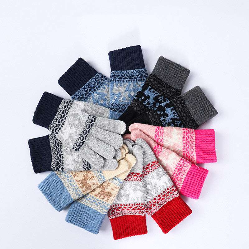 Women's Gloves Winter Warm Thickened Five-finger Riding Finger Gloves - globaltradeleader