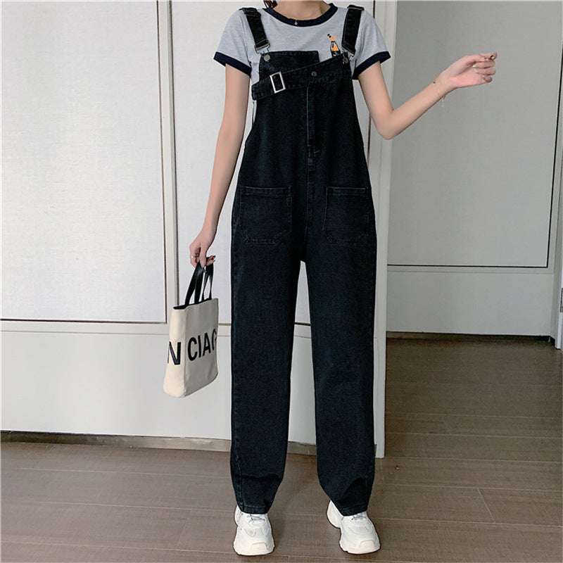 Women's Retro Hong Kong Style Loose Big Pocket Jeans - globaltradeleader