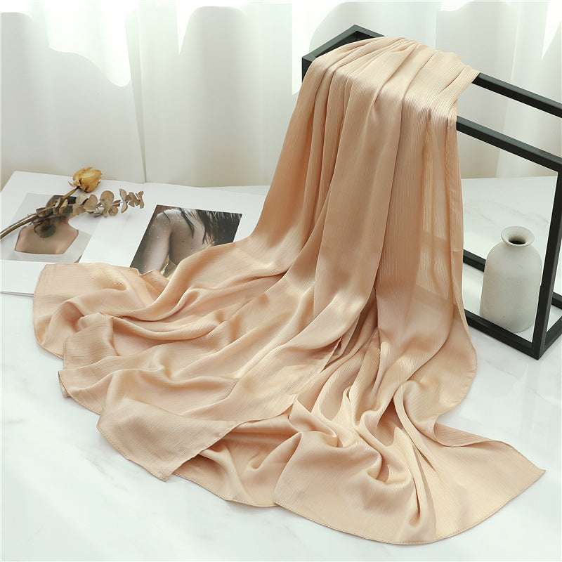 Solid Color Silk Scarf Basic All-matching