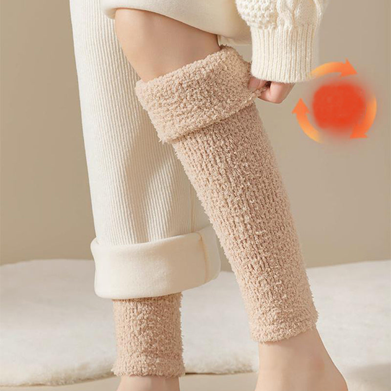 Winter Warm Plush Socks Women Dual-purpose Protection Heel And Knee Sock For Olds - globaltradeleader
