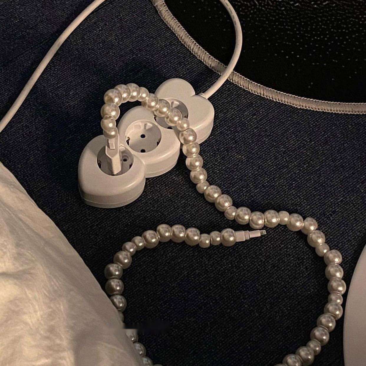 Pearl Beaded Mobile Phone Data Cable