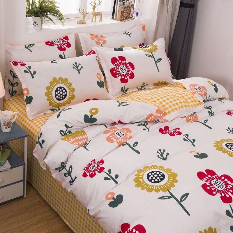 Candy Bedding Four Piece Home Textile Washed Cotton