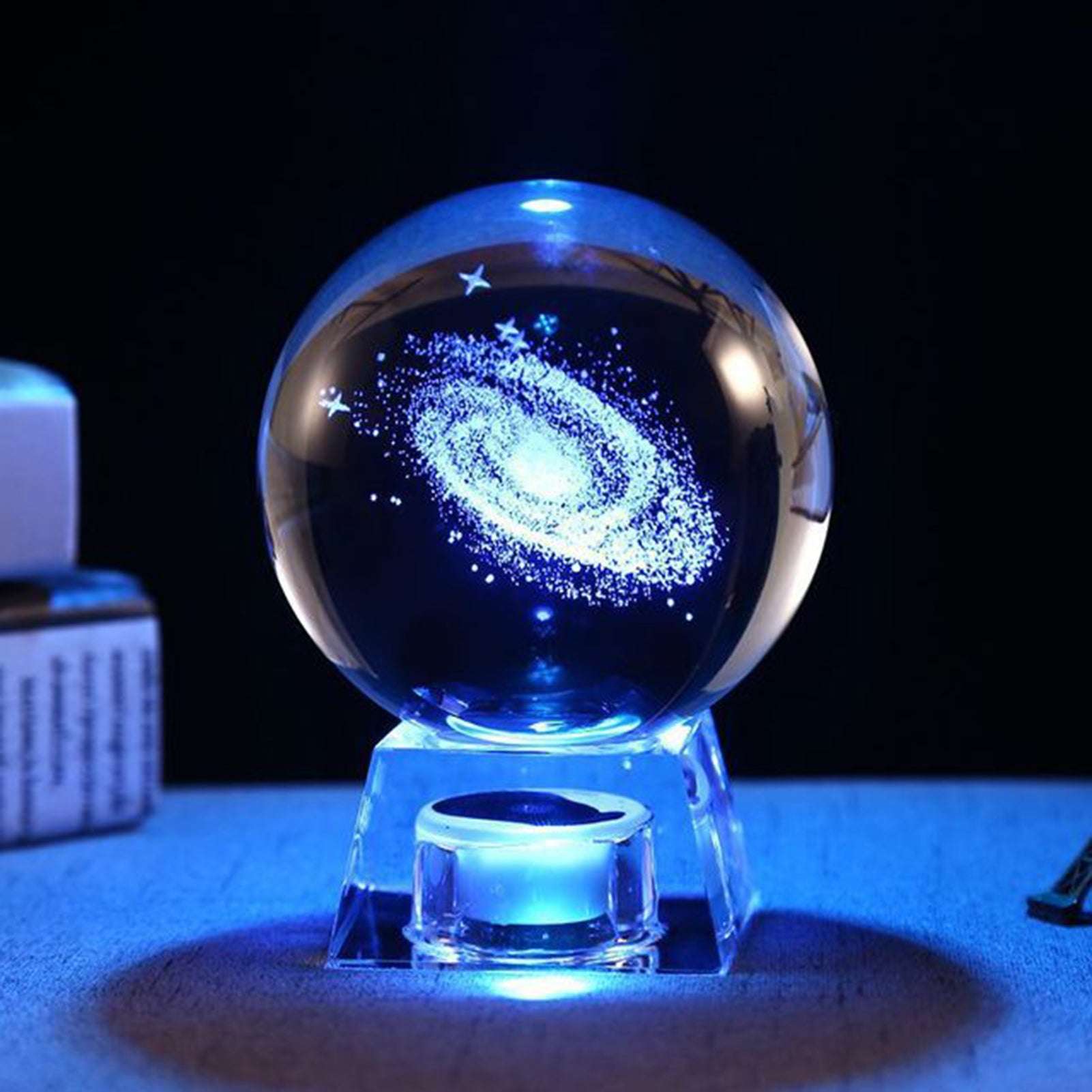 LED Music Box, Luminous Crystal Ball, Milky Way, Solar System, 3D