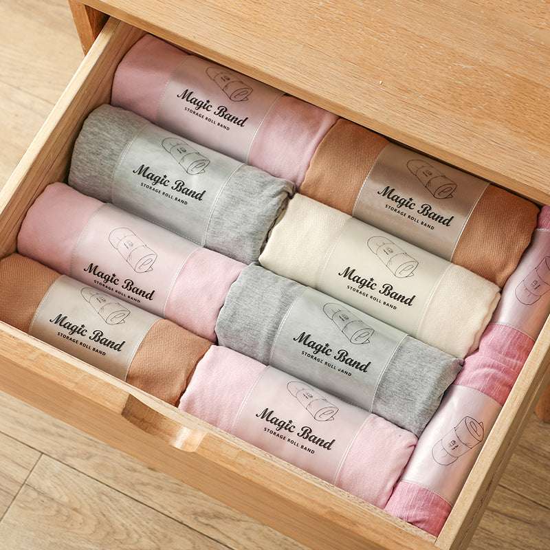 Self-adhesive Strapping Of Clothes Rolls For Storage