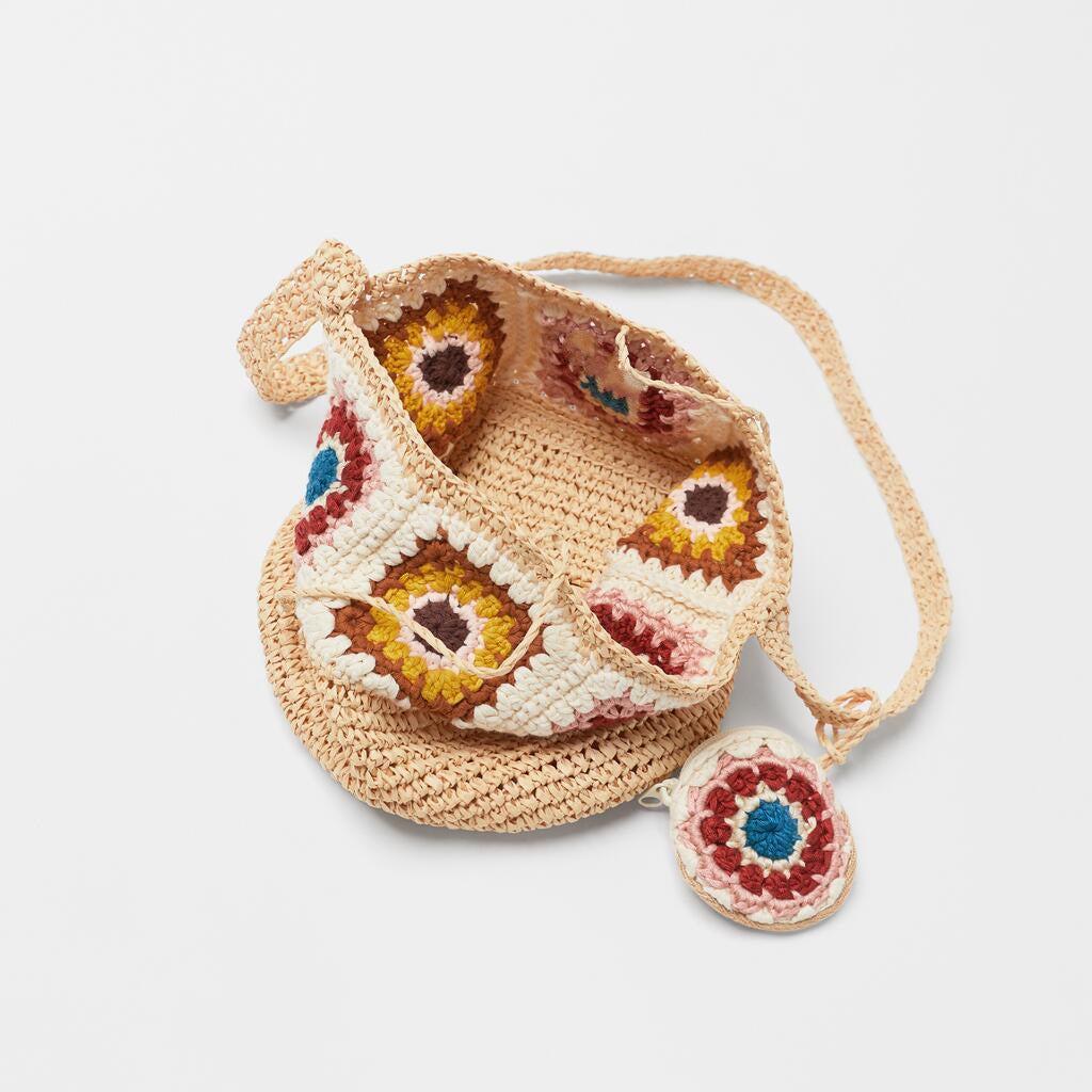 A Crochet Straw Bag One Shoulder Crossbody