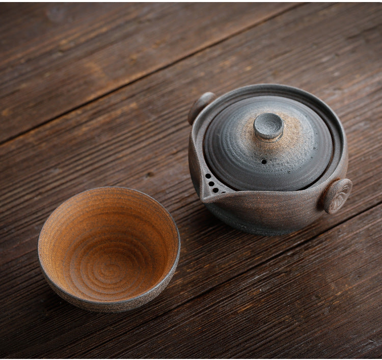 A Cup And A Pot Japanese Stoneware Outdoor Portable Travel Tea Set