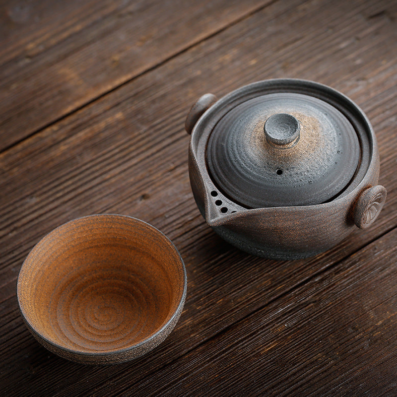 A Cup And A Pot Japanese Stoneware Outdoor Portable Travel Tea Set