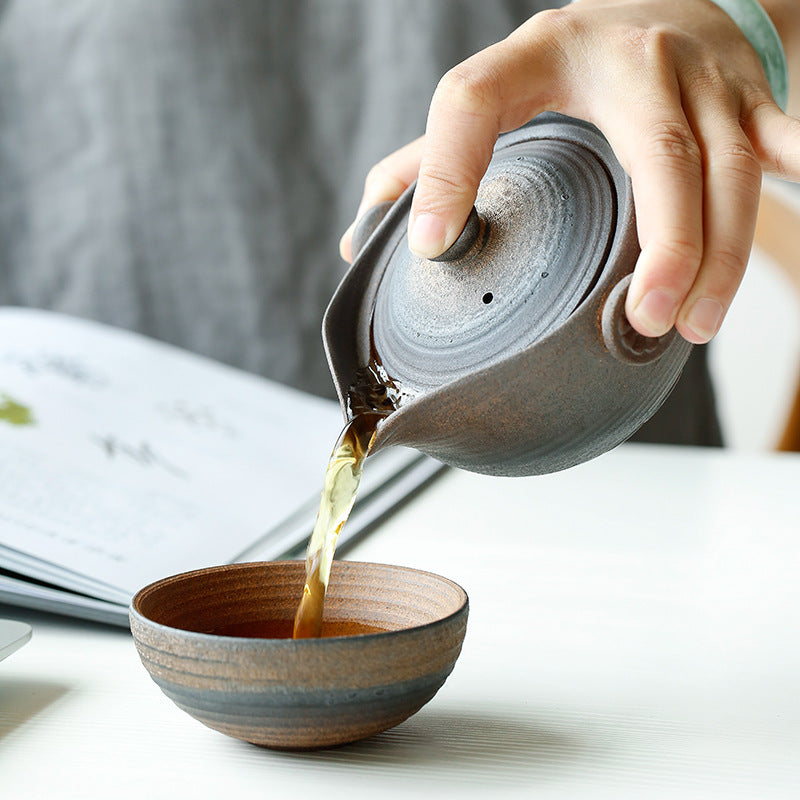 A Cup And A Pot Japanese Stoneware Outdoor Portable Travel Tea Set