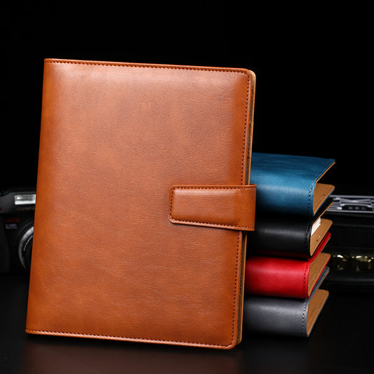 A5 leather buckle 6-hole clip notebook