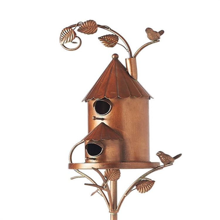 Abstract And Traditional Style Birdhouse Garden Stakes