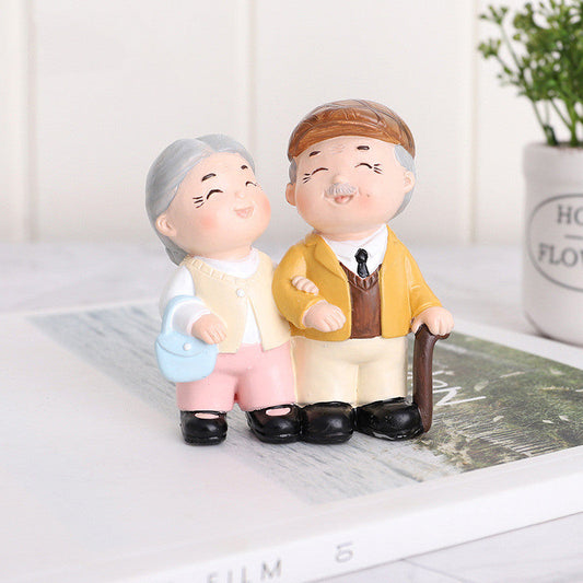 Accompanied By Old Couple Decoration Creative Cake Baking Car