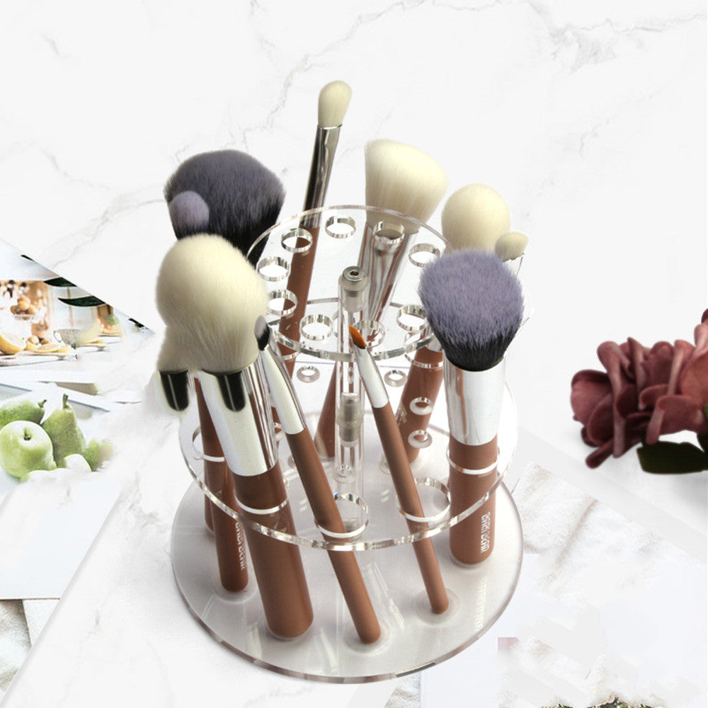 Acrylic Double-layer Round Makeup Display Drying Rack