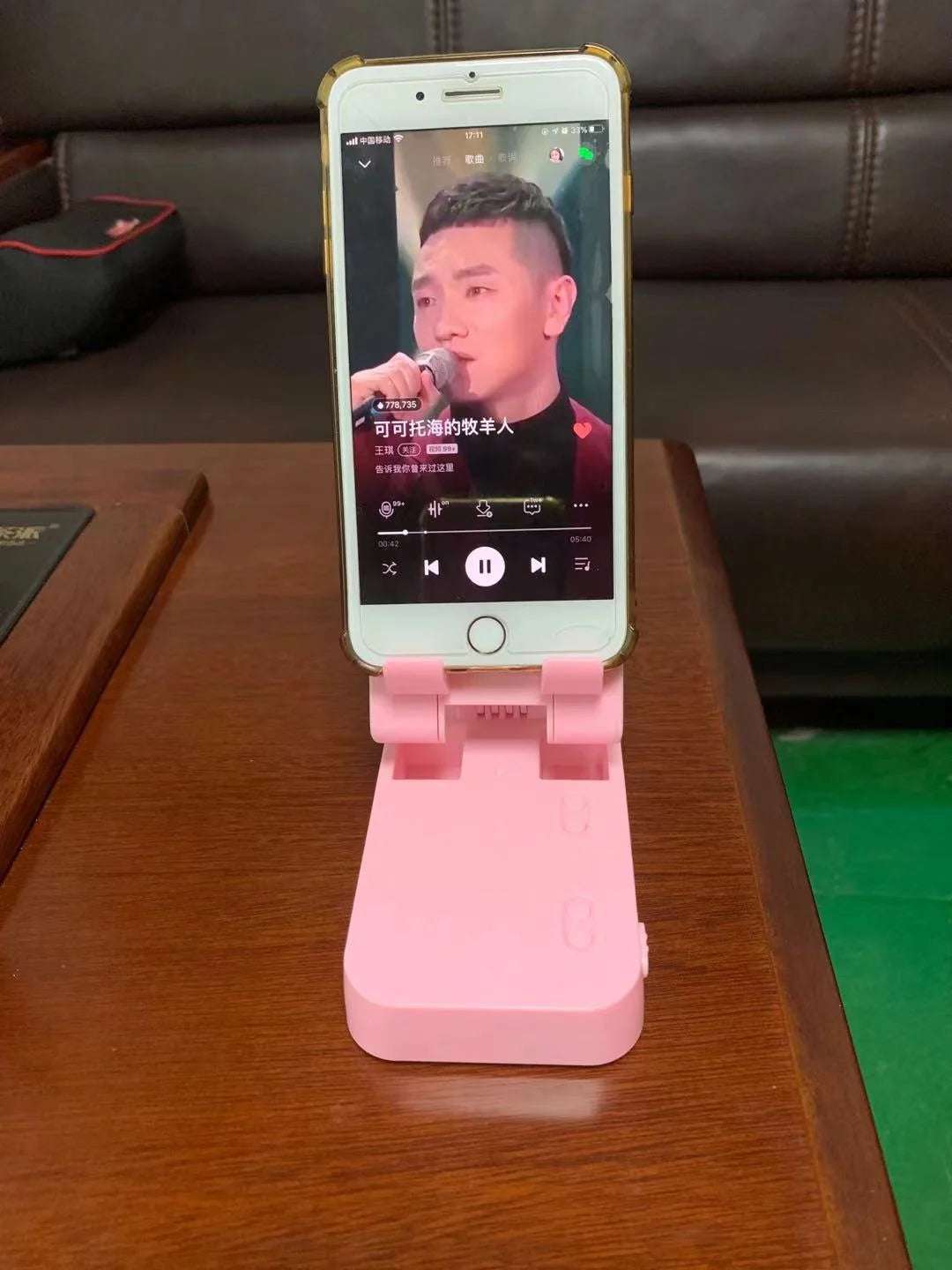 Adjustable Angle Durable For Desk With Bluetooth Speaker Wireless Universal Phone Holder Stereo Sound USB Charging Home Office - globaltradeleader