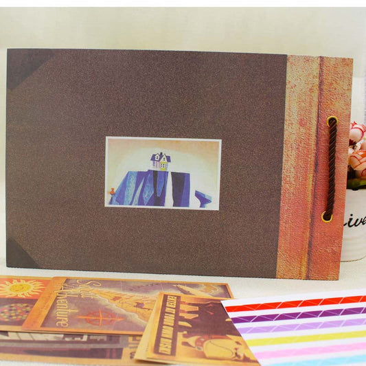 Adventure Photo Album Diy Vintage Kraft Paper Scrapbook Tether Loose-leaf Photo Album Album