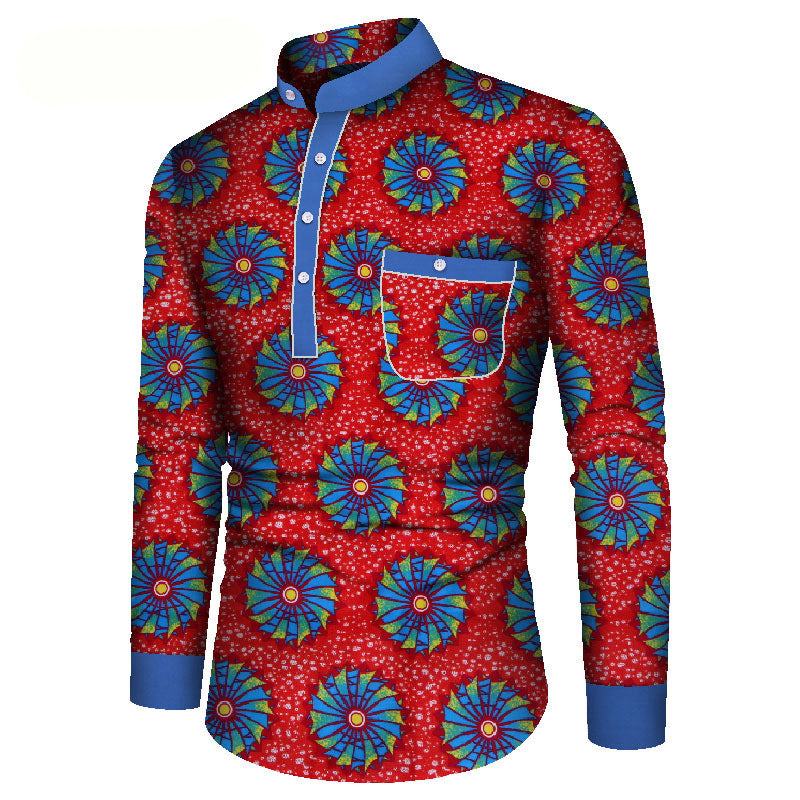 African Long Sleeve Men's Printed Casual Shirt