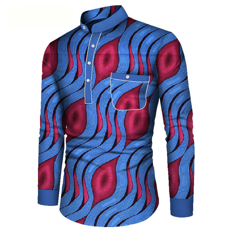 African Long Sleeve Men's Printed Casual Shirt