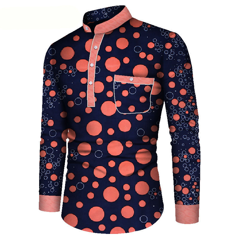 African Long Sleeve Men's Printed Casual Shirt