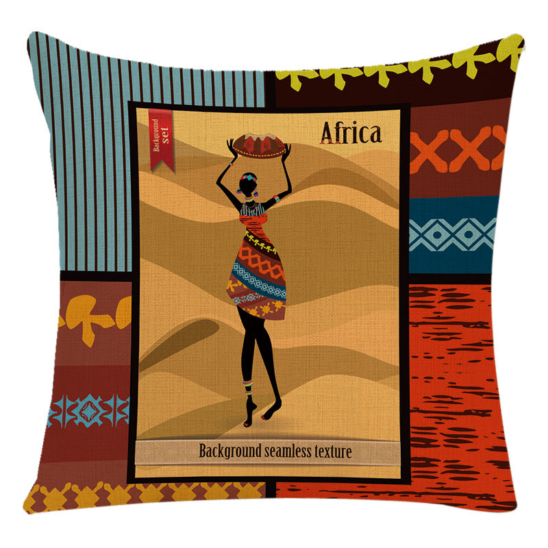 African Woman Housewares Bed Cushion Cover Car Pillow