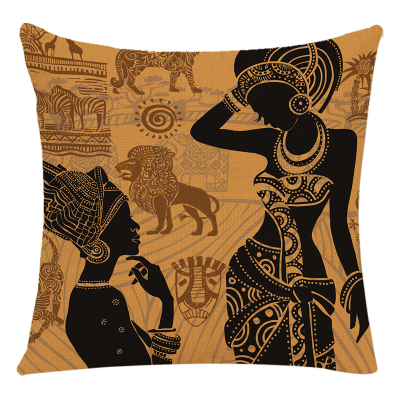 African Woman Housewares Bed Cushion Cover Car Pillow