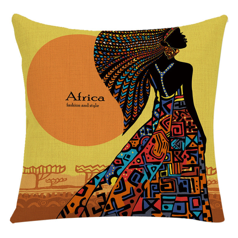 African Woman Housewares Bed Cushion Cover Car Pillow