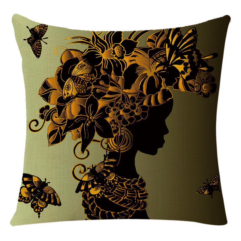 African Woman Housewares Bed Cushion Cover Car Pillow