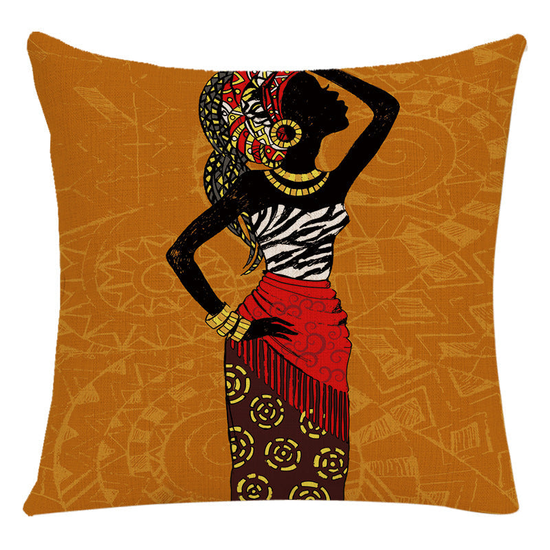 African Woman Housewares Bed Cushion Cover Car Pillow