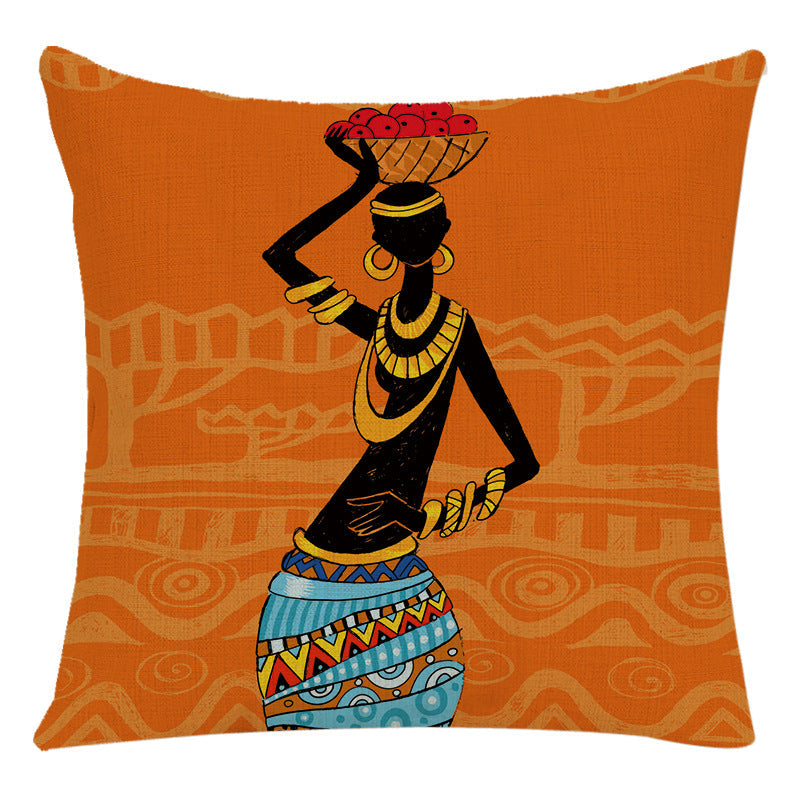 African Woman Housewares Bed Cushion Cover Car Pillow