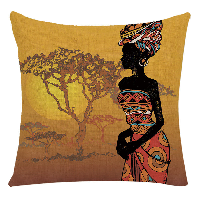 African Woman Housewares Bed Cushion Cover Car Pillow