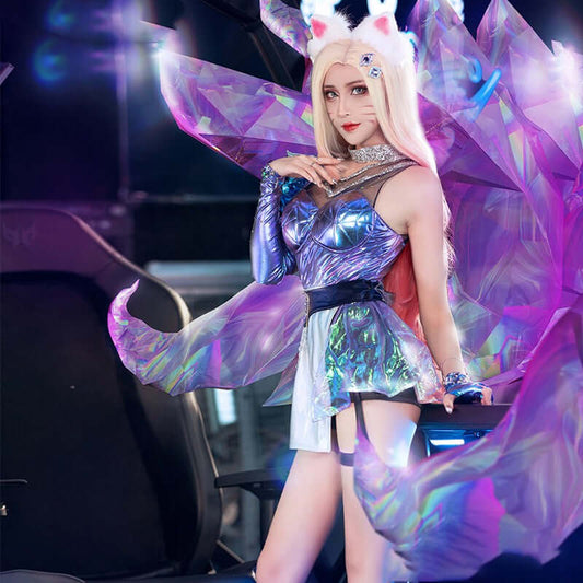 Ahri KDA Girl Group Fox Cosplay Costume One-piece Full Set